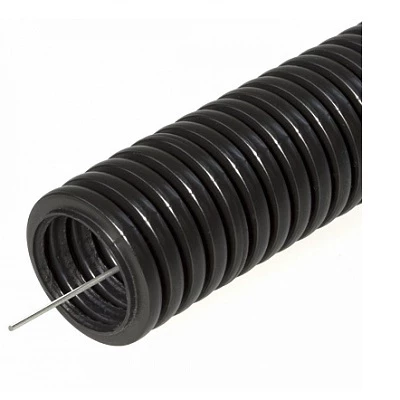 Труба гофрированная ПНД безгалогенная (HF) черная с/з d63 мм (15м/360м уп/пал) Строитель (PR.026351)