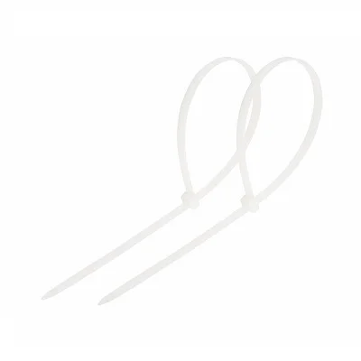 Стяжка кабельная нейлоновая 200x7,6мм, белая (100 шт/уп) (07-0202)