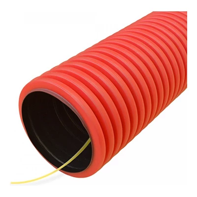 Труба гофрированная двустенная ПНД гибкая тип 750 (SN38) с/з красная d50 мм (100м/уп) (PR15.0041)