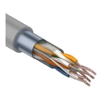 Кабель витая пара F/UTP, CAT 5e, PVC, 4PR, 24AWG, INDOOR, STRANDED, серый (01-0145)