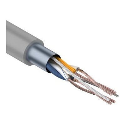 Кабель витая пара F/UTP, CAT 5e, PVC, 2PR, 24AWG, INDOOR, STRANDED, серый (01-0125)