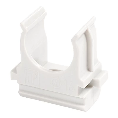 Крепёж-клипса для труб Полистирол белая d50 мм (10шт/200шт уп/кор) (PR.02750б)