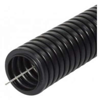 Труба гофрированная ПНД лёгкая 350 Н безгалогенная (HF) стойкая к ультрафиолету черная  д 16(161556)