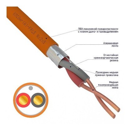 Кабель огнестойкий КПСЭнг(А)-FRLS 1x2x0,20мм², бухта 200м (01-4900-1)