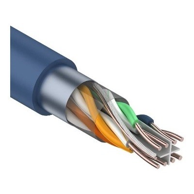 Кабель витая пара F/UTP, CAT 6, PVC, 4PR, 23AWG, INDOOR, SOLID, синий (01-0147)
