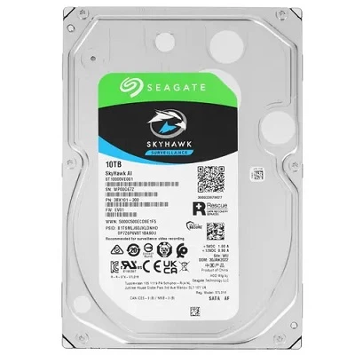 Жесткий диск 10TB Seagate SkyHawkAl (ST10000VE000) (SATA 6 Гбит/ с, 7200 rpm, 256 mb buffer, для видеонаблюдения)