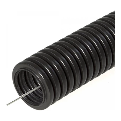 Труба гофрированная ПНД лёгкая 350 Н безгалог. (HF) стойкая к ультрафиолету черная с/з д-50 (161561)