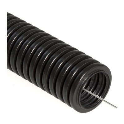 Труба гофрированная из ПНД, с зондом, черная, Ø20 мм, бухта 100 м/уп. (28-0020-1)