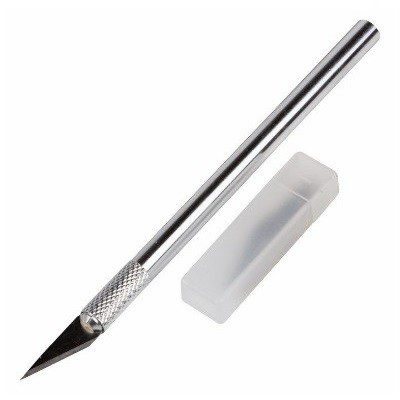 Нож с перовым лезвием 5 запасных лезвий (скальпель) (12-4910)