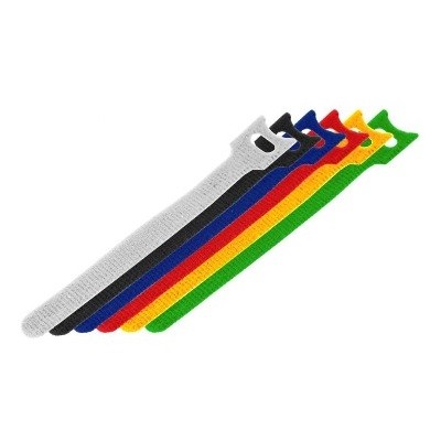 Набор хомутов многоразовых на липучке 150х12мм, цветные (12 шт/уп) (07-7150)