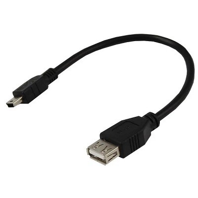Шнур mini USB (male) - USB-A (female) 0. 2M черный (18-1132-2)