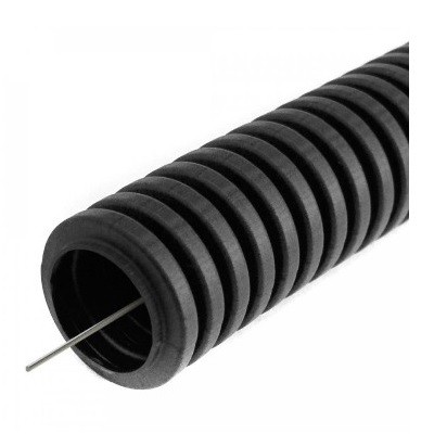 Труба гофрированная ПВХ легкая 350 Н черная с/з d20 мм (100 м/4800 м уп/пал) (PR01.0055)