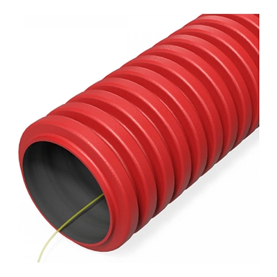 Труба гофрированная двустенная ПНД гибкая тип 750 (SN49) с/з красная d40 мм (100м/уп) (PR15.0260)