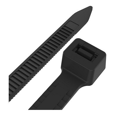 Стяжка нейлоновая с тройным замком 400x7,6мм, черная (100 шт/уп) (67-0401-8)