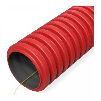 Труба гофрированная двустенная ПНД гибкая тип 750 (SN57) с/з красная d32 мм (50м/уп) (PR15.0259)