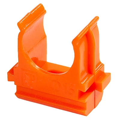 Крепёж-клипса для труб АБС-пластик оранжевая d50 мм (10шт/200шт уп/кор) (PR13.0107)