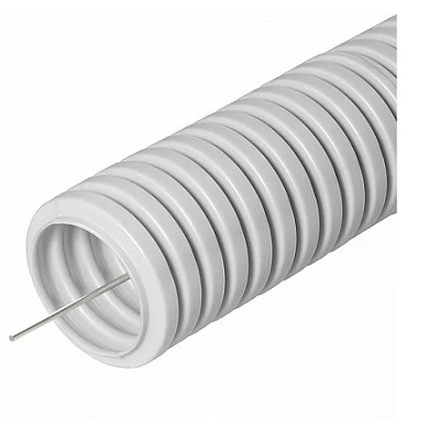 Труба гофрированная ПВХ тяжелая 750 Н серая с/з d63 мм (15м/360м уп/пал) (PR.0163411)