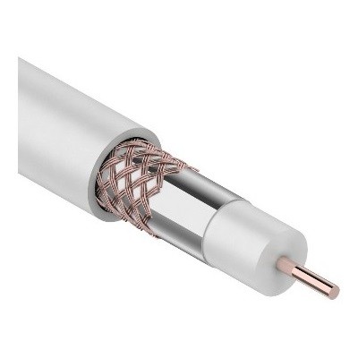 Кабель коаксиальный RG-6U, 75Ом, Cu/Al/Cu, 64%, , INDOOR, белый (01-2231)