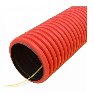 Труба гофрированная двустенная ПНД гибкая тип 450 (SN12) с/з красная d110 мм (20м/уп) (PR15.0241)