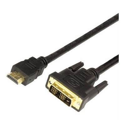 Шнур HDMI - DVI-D, 2м, Gold, с фильтрами (17-6304)