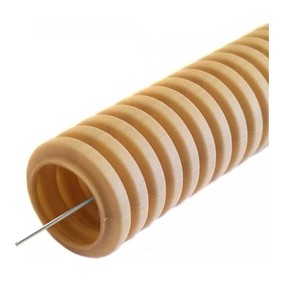 Труба гофрированная ПВХ легкая 350 Н сосна с/з д50 (15 м/уп) PR01.0098