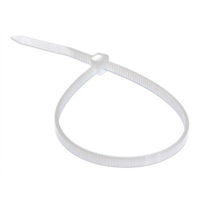 Стяжка кабельная нейлоновая 200x3,6мм, белая (100 шт/уп) (07-0200)