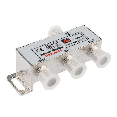 Делитель ТВх3 под F-разъем, 5-1000МГц, Silver (4 F-разъема в комплекте) (05-6102)