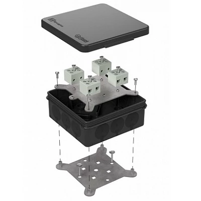 Коробка огнестойкая для о/п двухкомпонентная 60-0303-9005-FR6.0-8 Е15-Е120 100х100х40