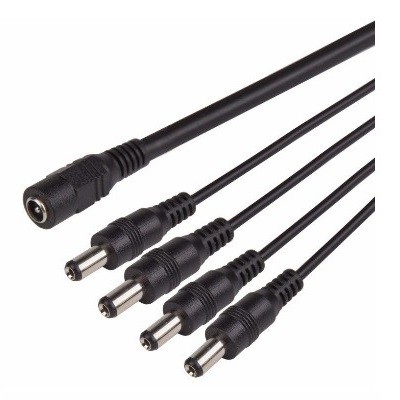 Разветвитель питания DC на 4 разъема 2,1х5,5мм (14-0319)